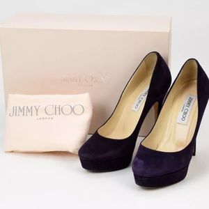 Jimmy Choo 112 Cosmic Suede Platform Heels